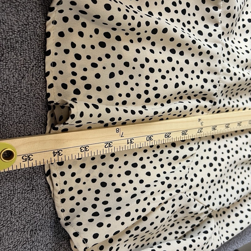 FRANCESCA'S Blue Rain Dane Spotted Front Tie Mini Godet Hemline Size Large NWT - Picture 15 of 16